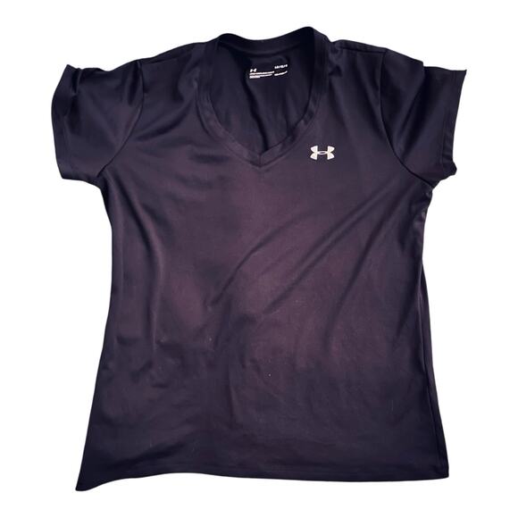 Under Armour Women's Heat Gear Short Sleeve T-Shirt Loose Fit Black Size Large - Picture 2 of 3